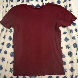 Brandy Melville Deep Red Short Sleeve Tee